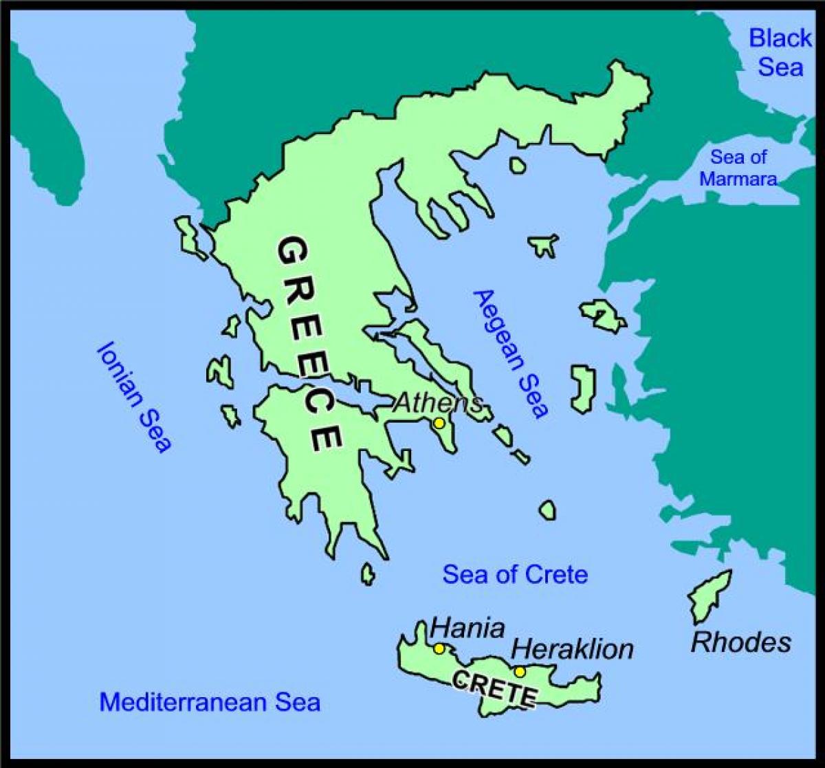 Kréta Grécko Mapu 